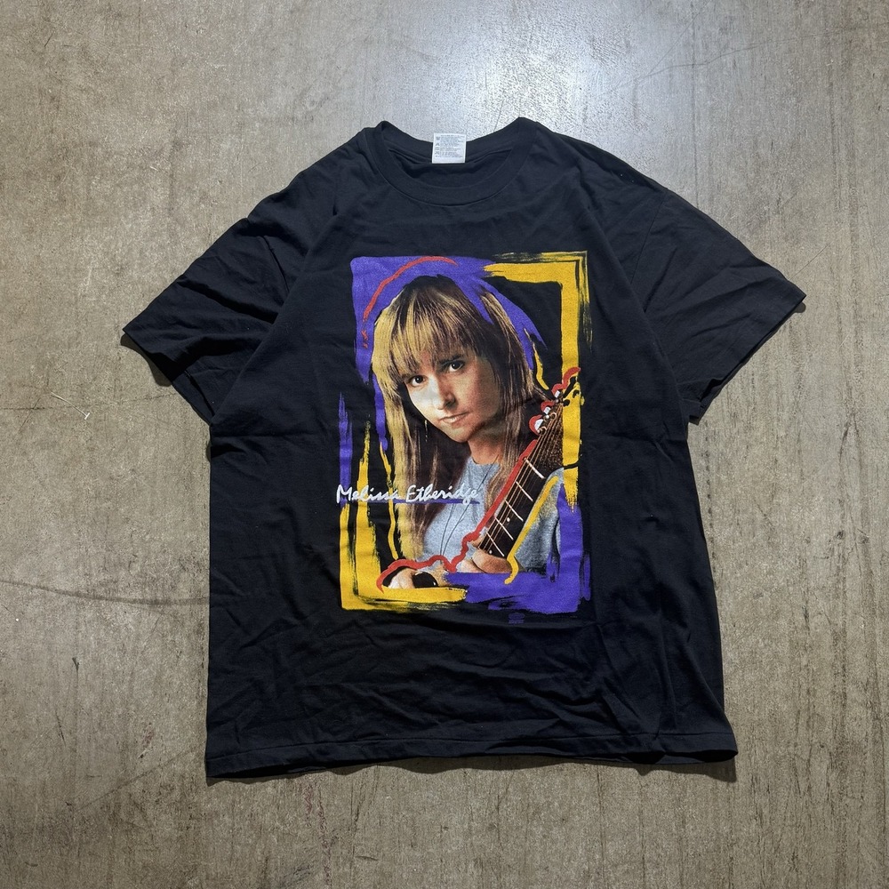 Vintage Melissa Etheridge Shirt Mens XL Black Hanes Tour Graphic Tee 90s USA